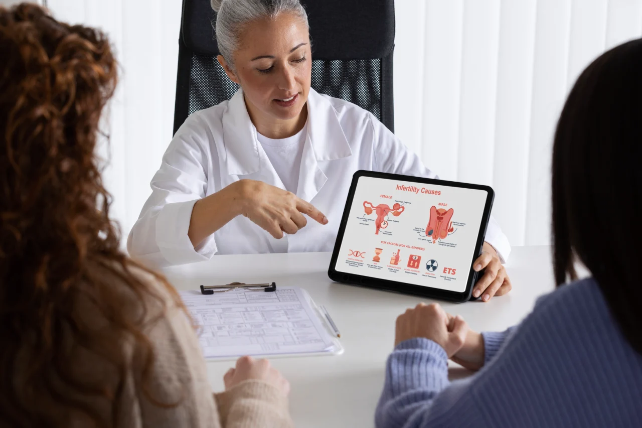 Educational illustration explaining adenomyosis and its effect on the uterus.