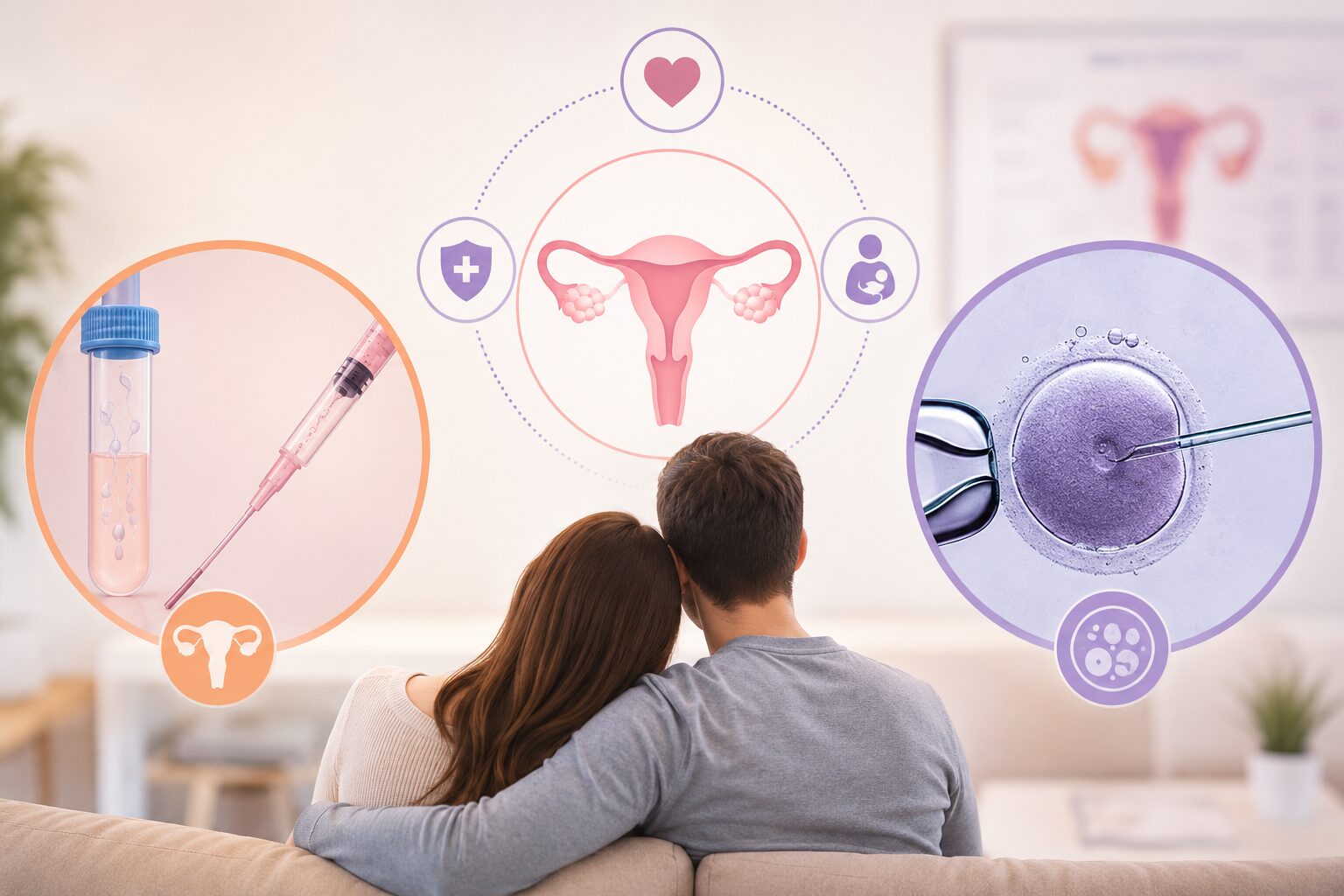 Couple exploring IUI and IVF fertility treatment options